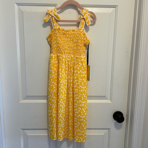 DVF Kid’s Smocked Tie Strap Ginkgo Yellow Midi Dress - DVF for Target XS - Picture 3 of 5